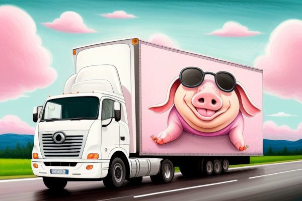 Schwein auf LKW (KI)